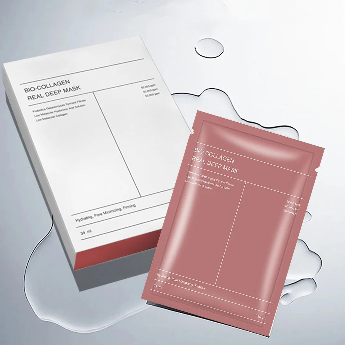 1/4/10PCs Bio Collagen Face Mask Shrink Pores Deep Hydrating Overnight Mask Moisturizing Refreshing Brightening Face Skin Care